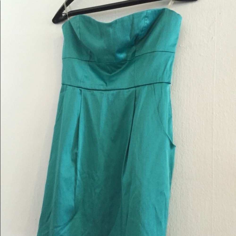 Summer Teal Strapless dress
